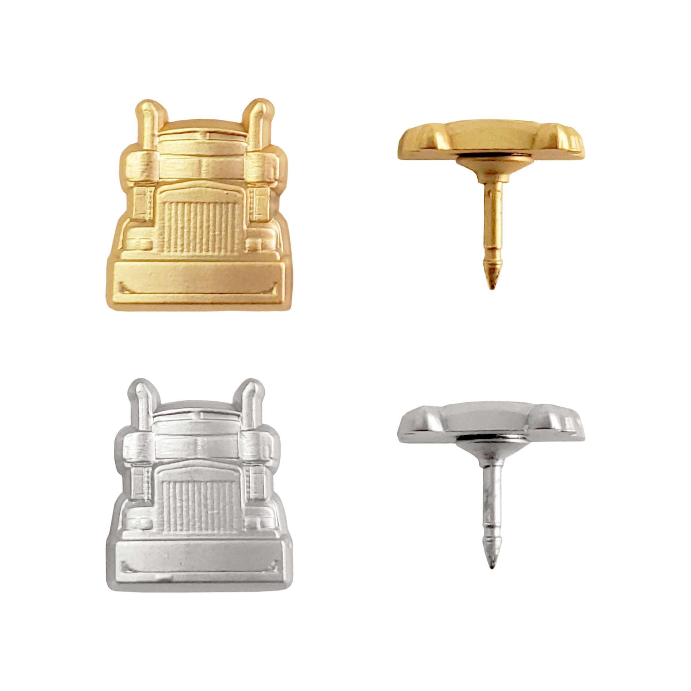 Gold & Silver Semi-Truck Map Pins