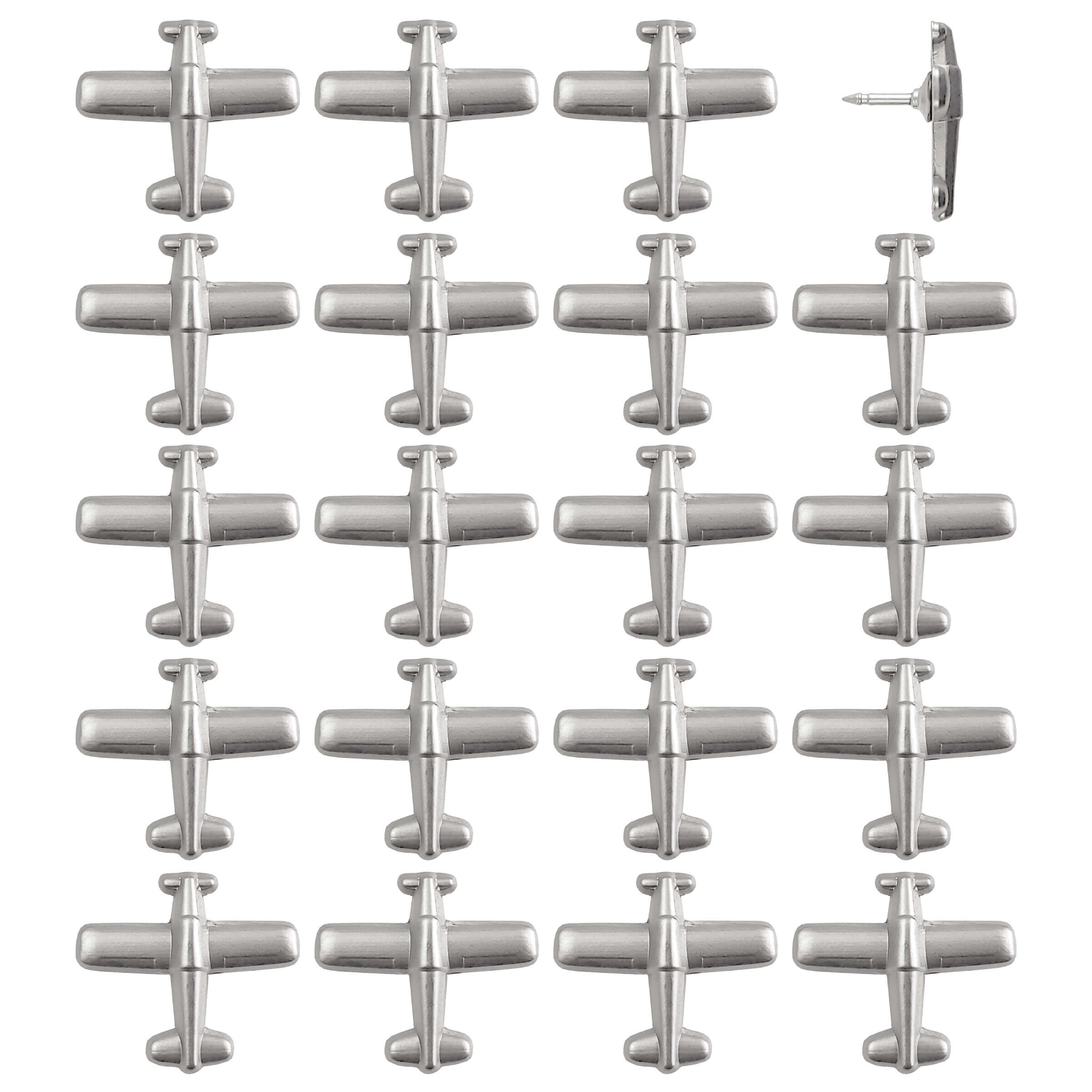 Propeller airplane pin - silver pack of 20