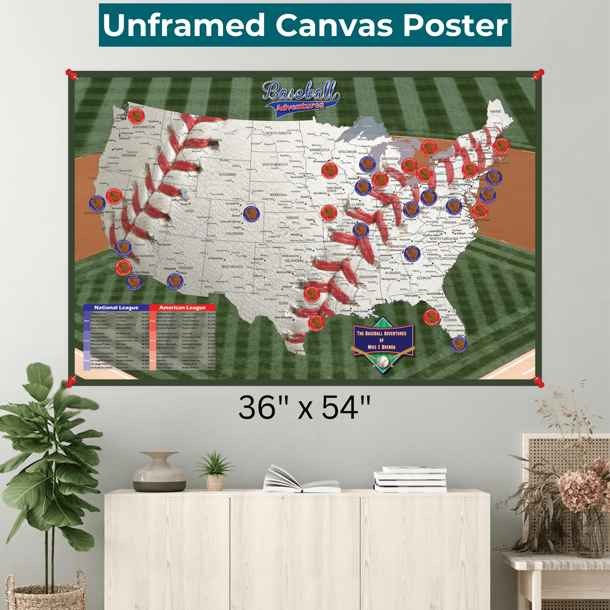 Baseball Adventures Canvas Poster - Multiple Sizes