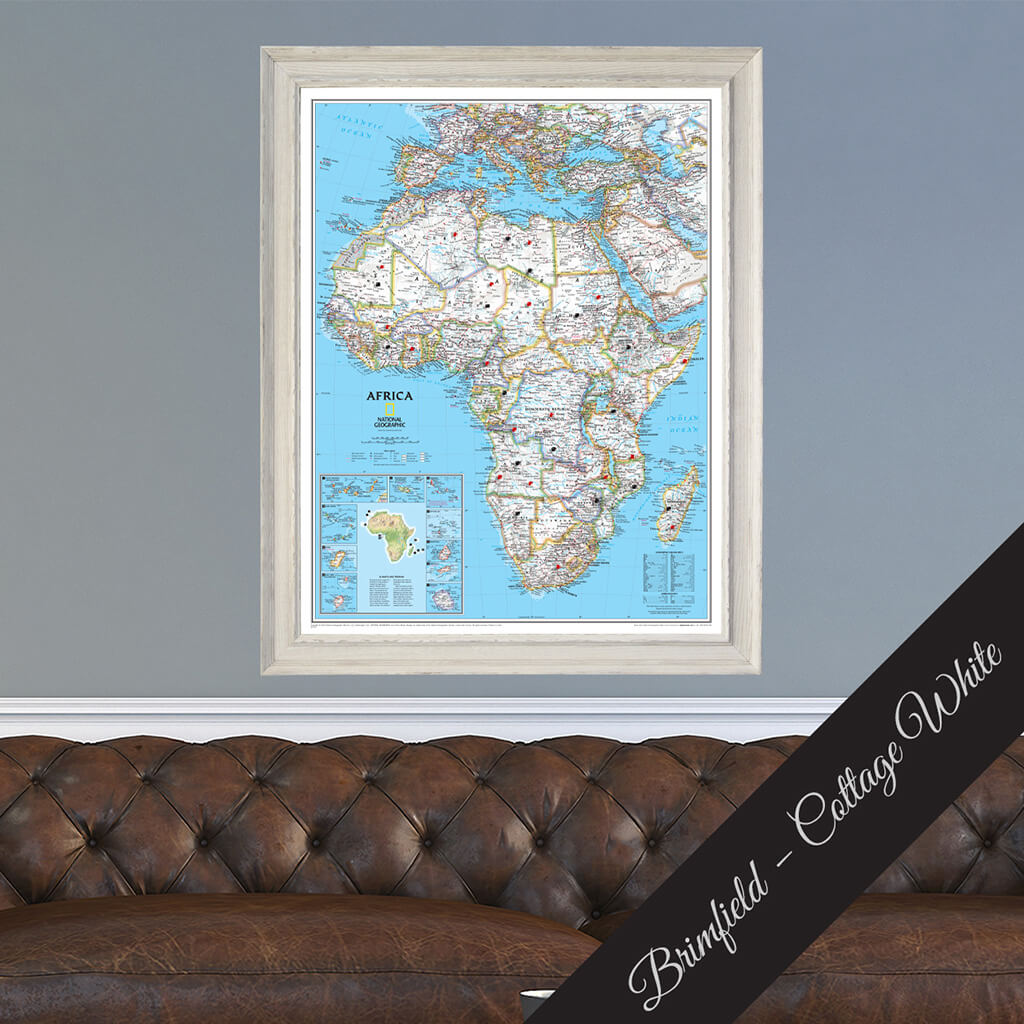 Canvas Classic Africa - Brimfield White Premium Frame