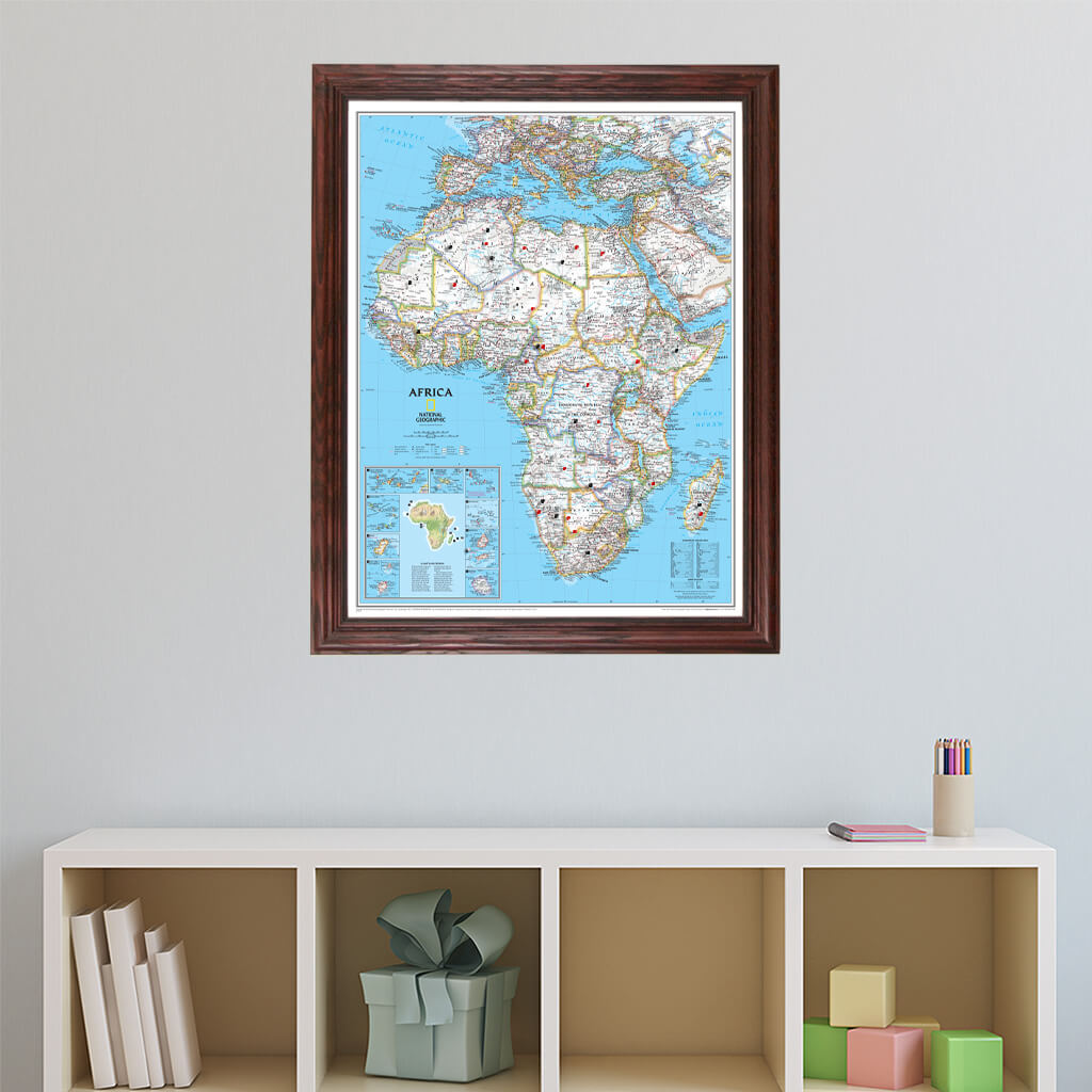 Canvas Classic Africa - Solid Wood Cherry Frame
