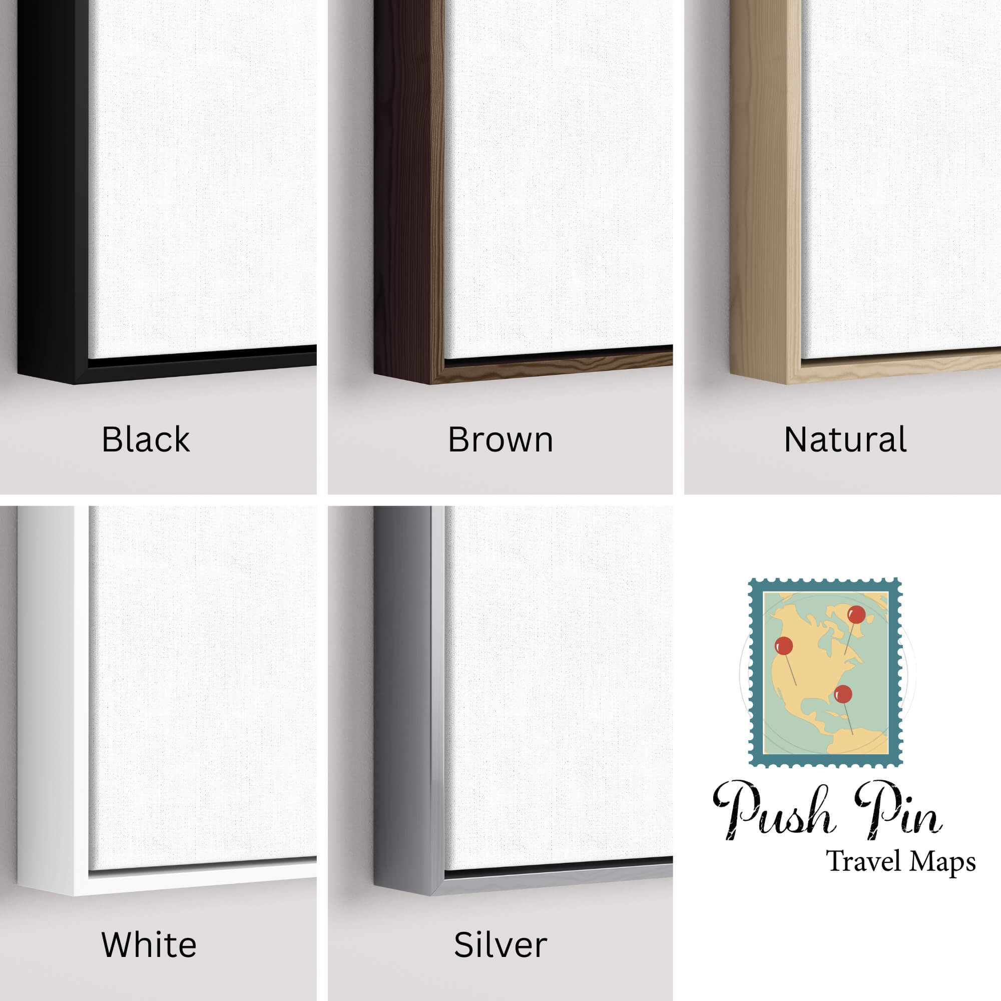 Canvas - Teal Dream USA Push Pin Map with Pins