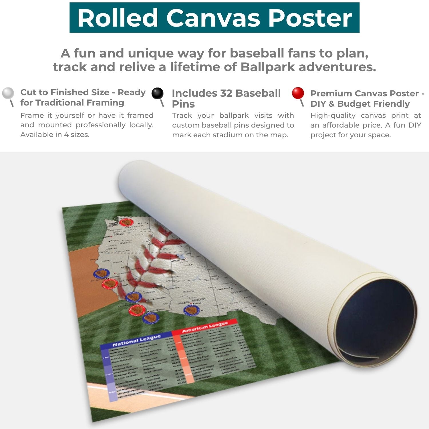 Baseball Adventures Canvas Poster - Multiple Sizes