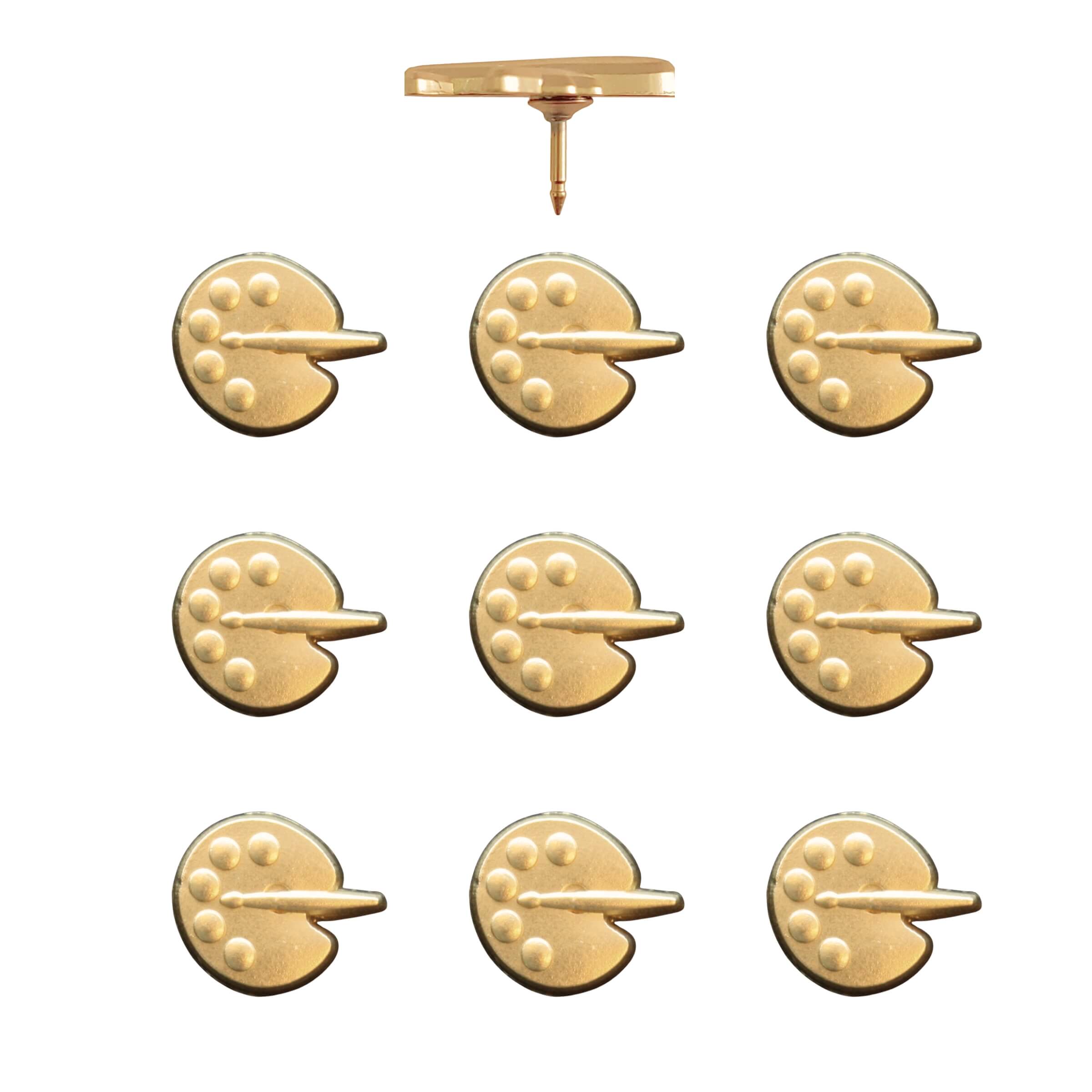 Paint Palette Push Pins Gold Pack of 10