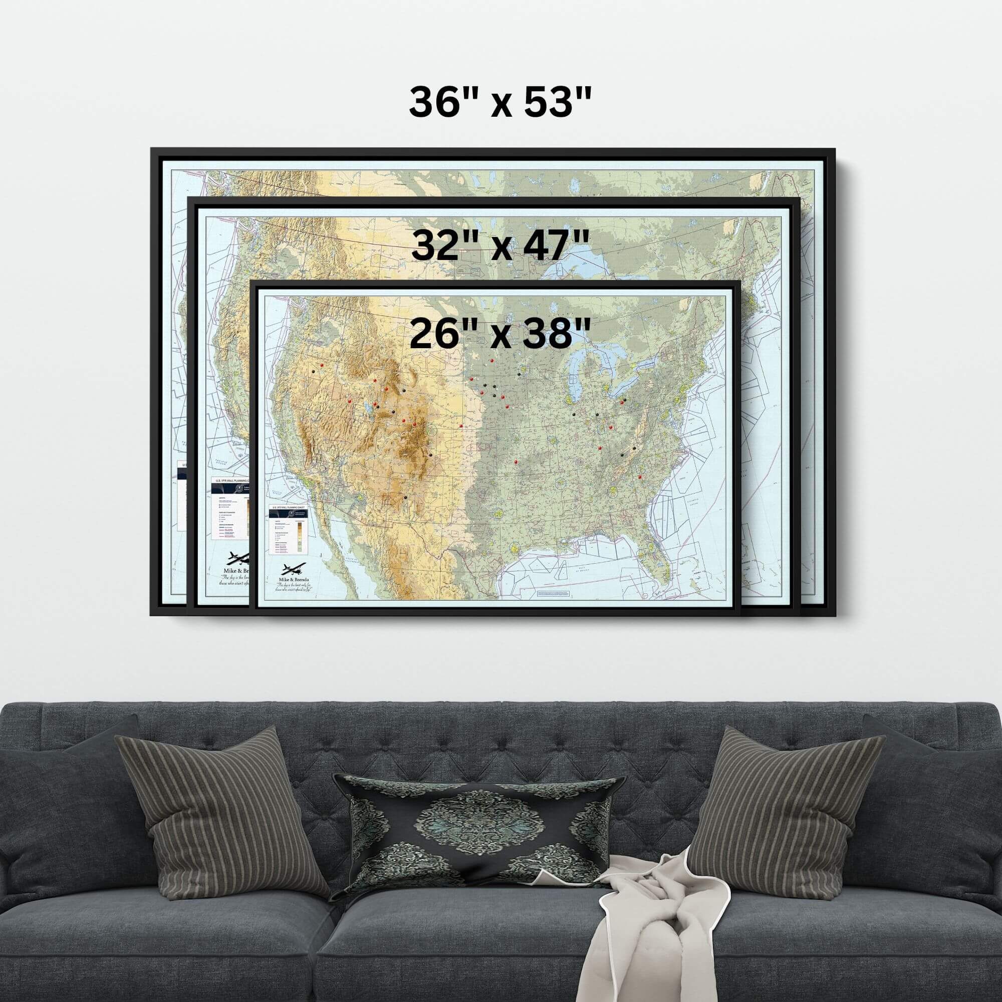 Canvas - Pilot's VFR USA Travel Pin Map