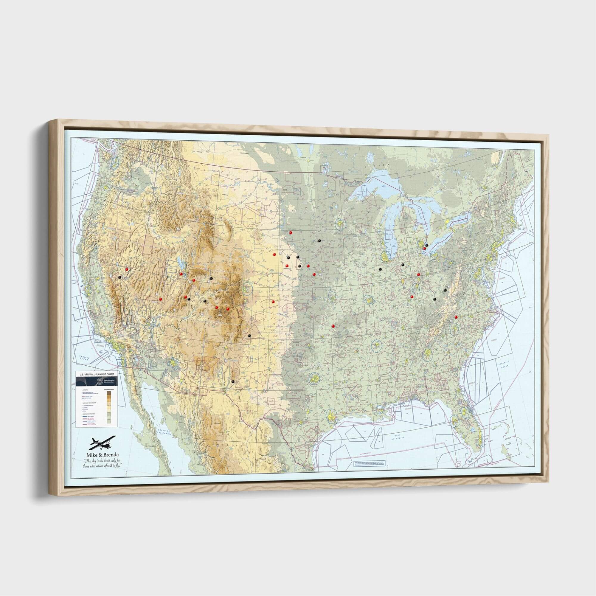 Canvas - Pilot's VFR USA Travel Pin Map
