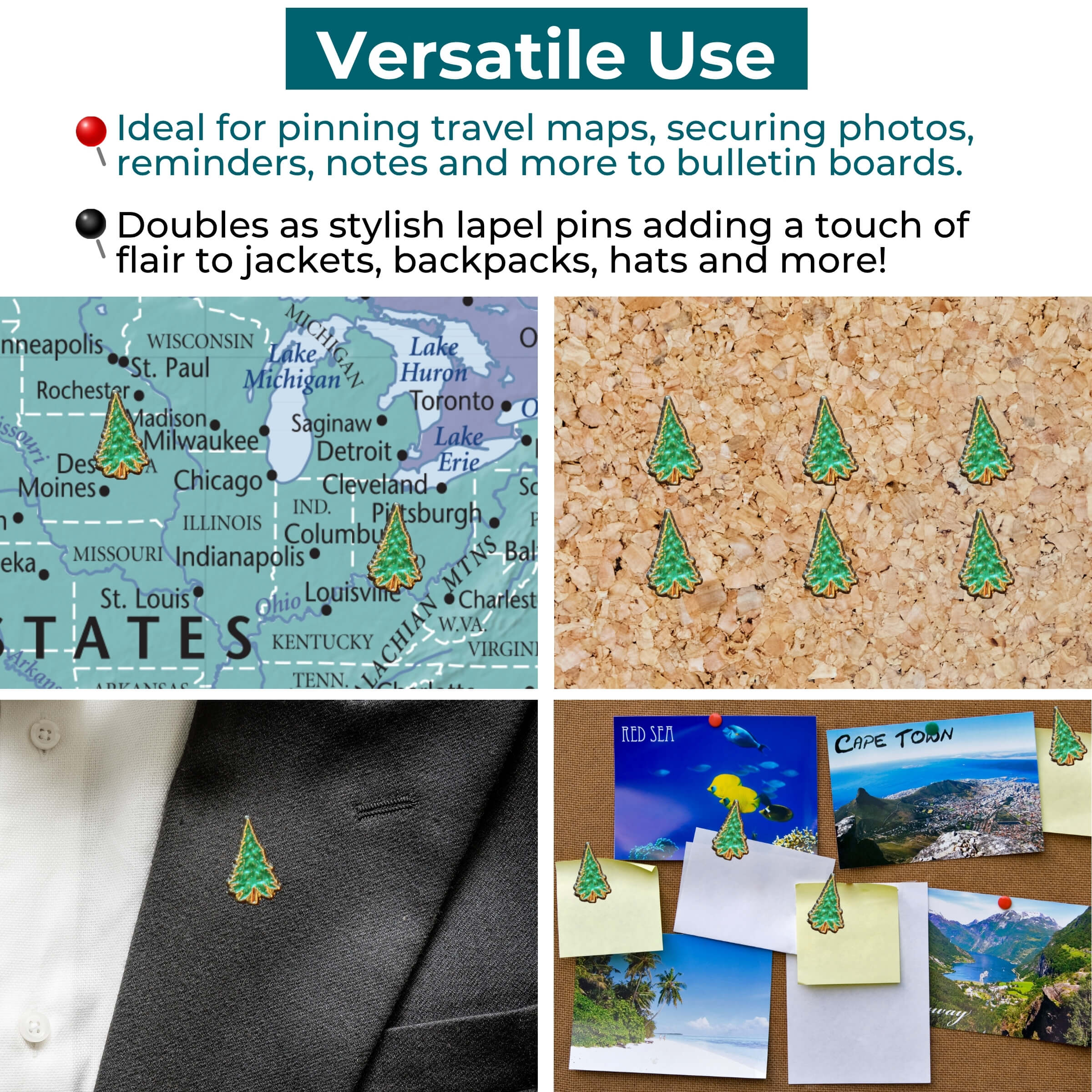 Pine Tree Push Pins Versatile Uses