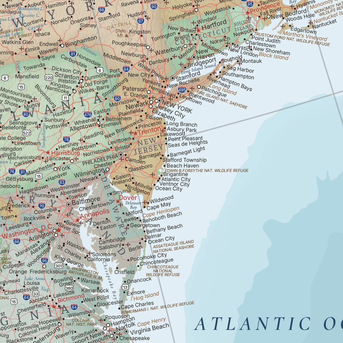 Gallery Wrapped - Signature USA Travel Map with pins - Stretched Canvas
