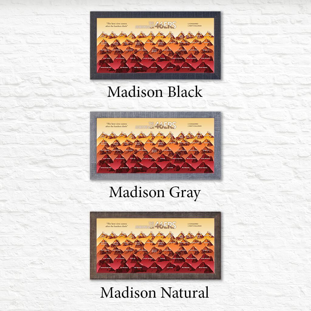 Orange Adirondack 46ers Bucket List in Premium Madison Frames