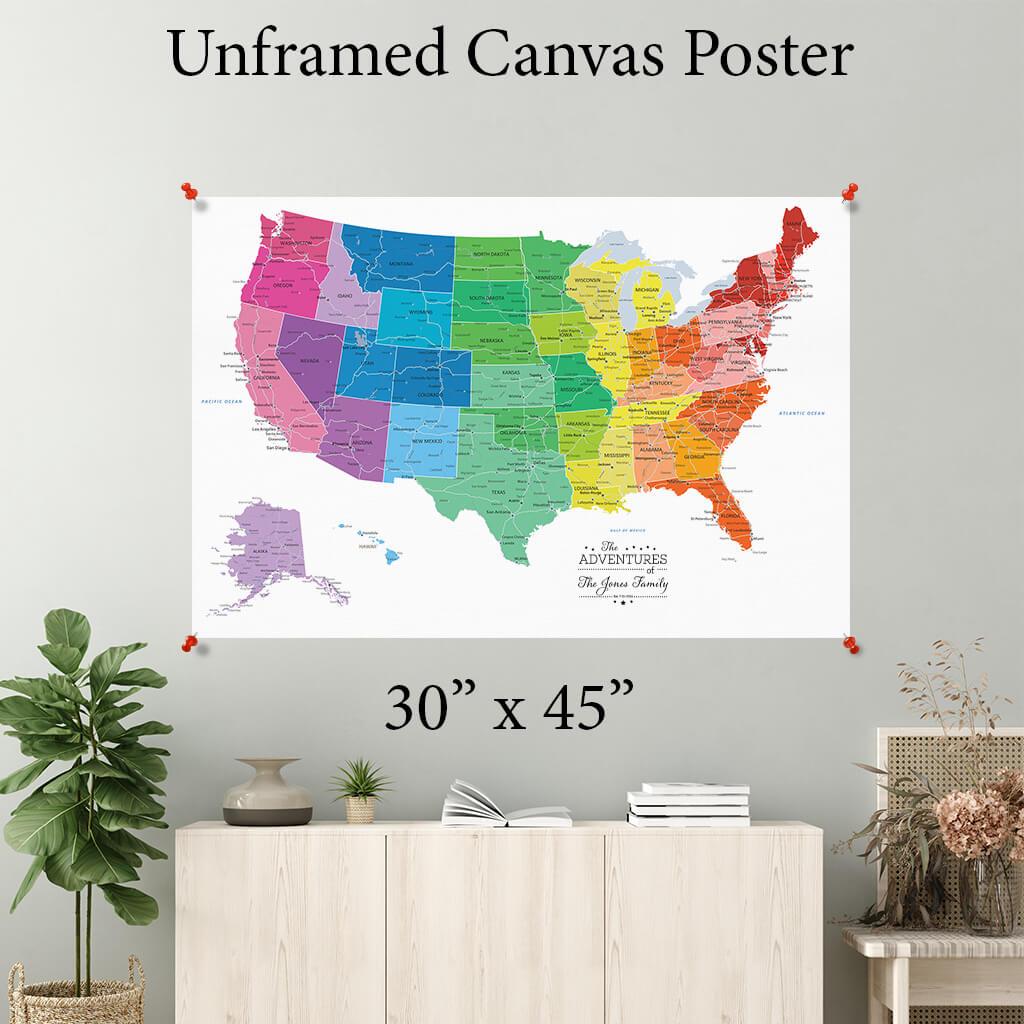 Colorful Usa Canvas Poster 30 x 45