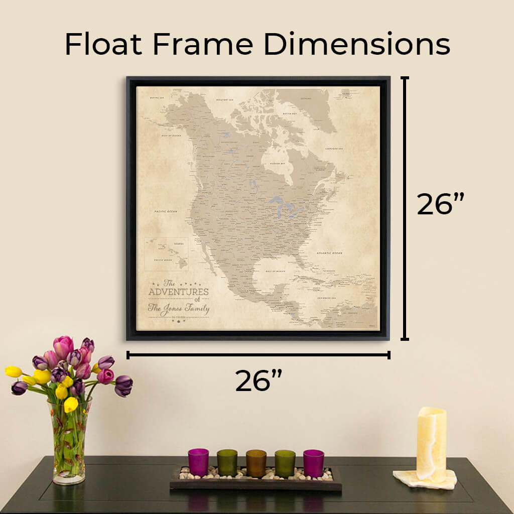 Finished Outer Dimensions with Optional Float Frame