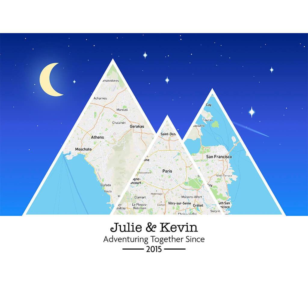 Mountain Map Art Option 6
