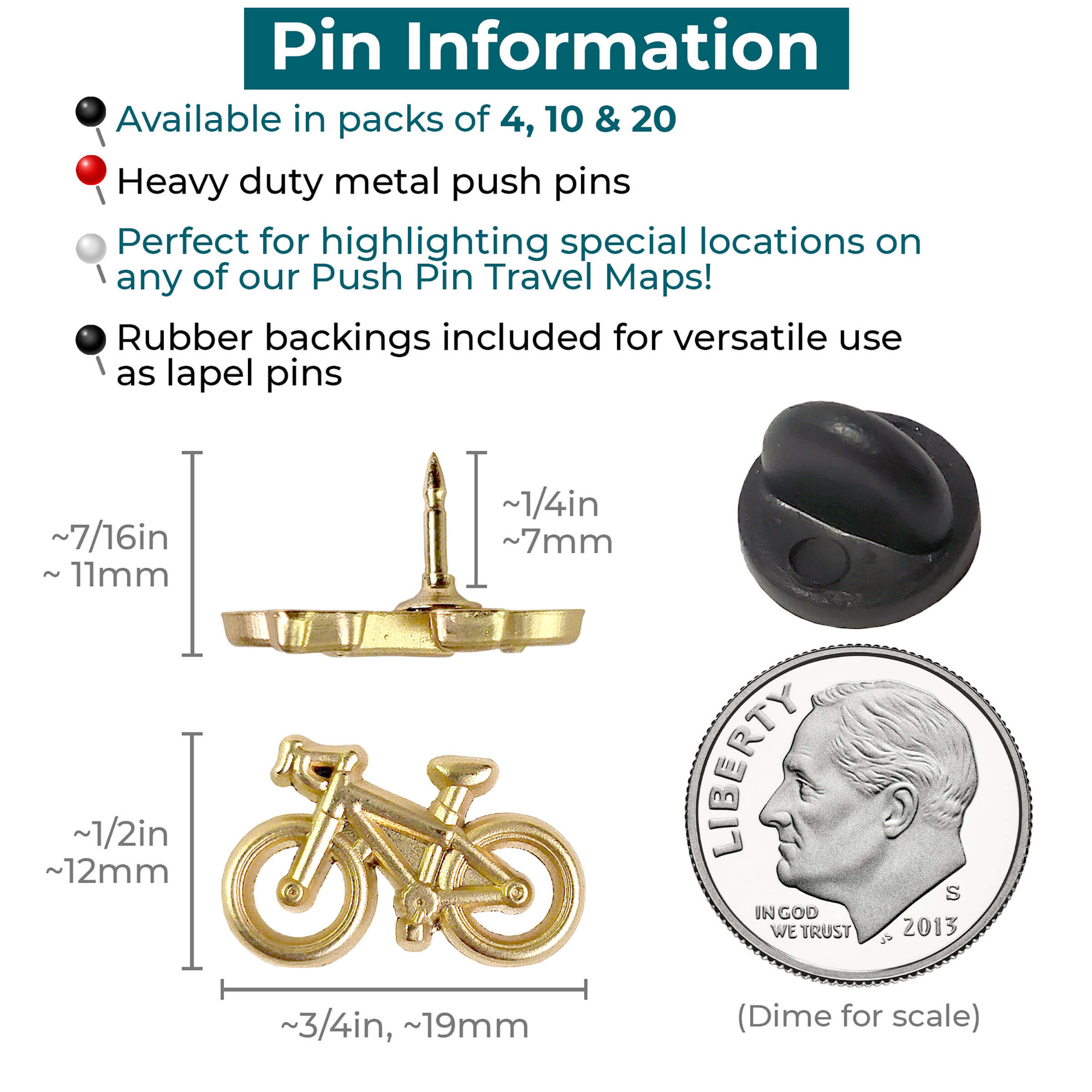 Bicycle Push Pins Info
