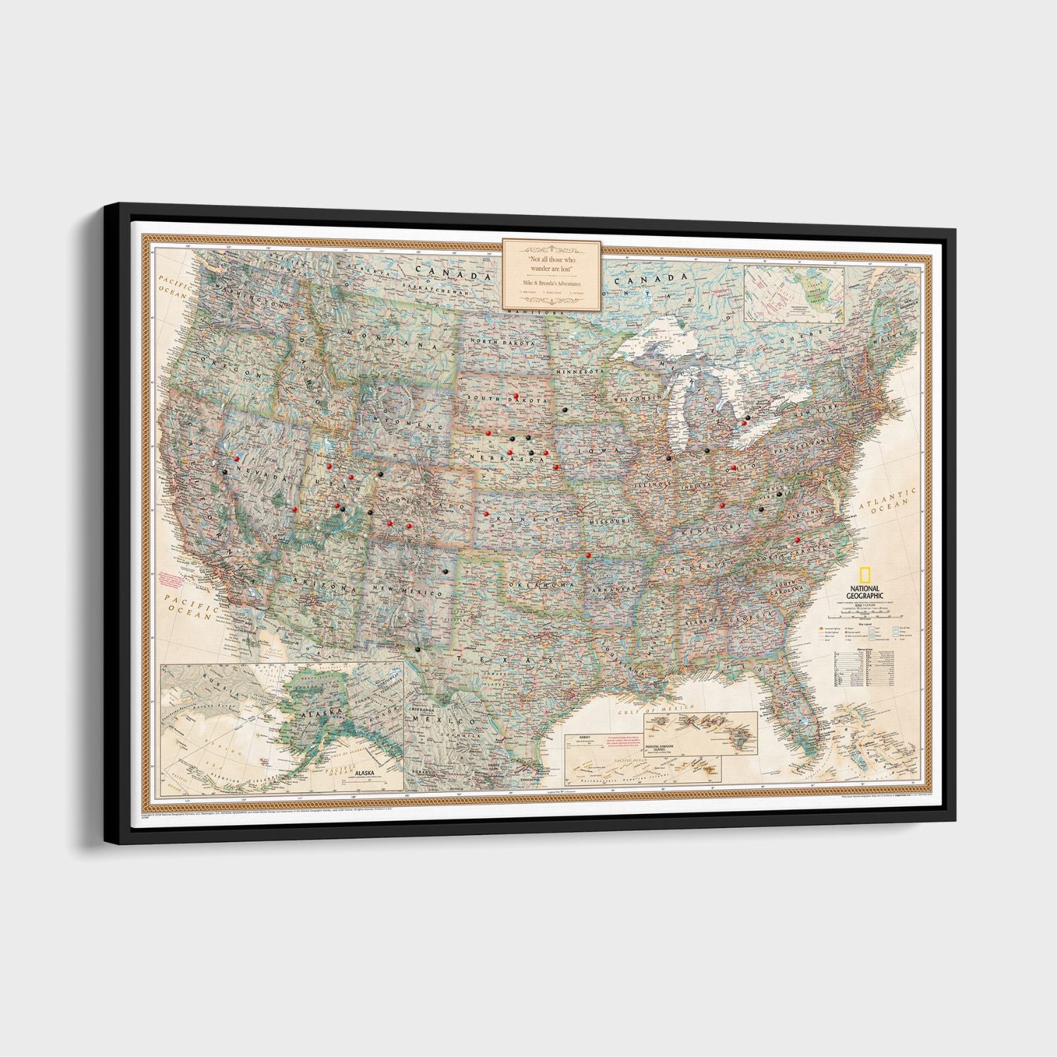 United States Travel Map | Canvas Push Pin Travel Map – Push Pin