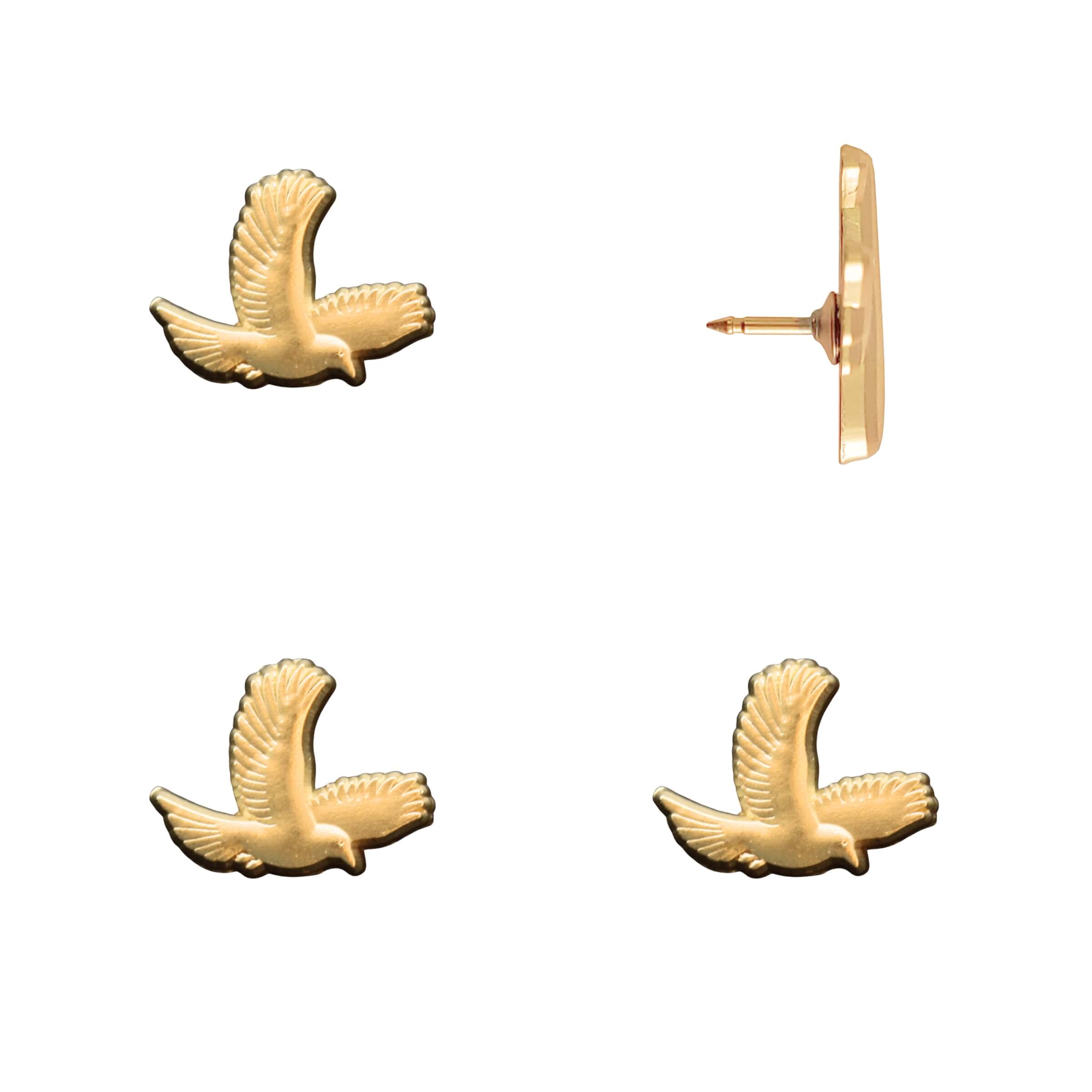 Bird Push Pins - Gold Pack of 4