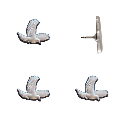 Bird Push Pins - Silver Pack of 4