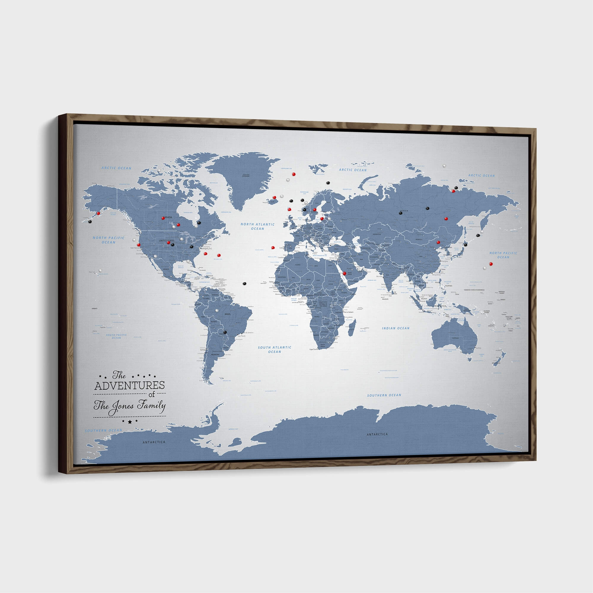 Blue Ice Canvas Map | Canvas Push Pin Map of the World – Push Pin Blue Ice Canvas Map | Canvas Push Pin Map of the World – Push Pin