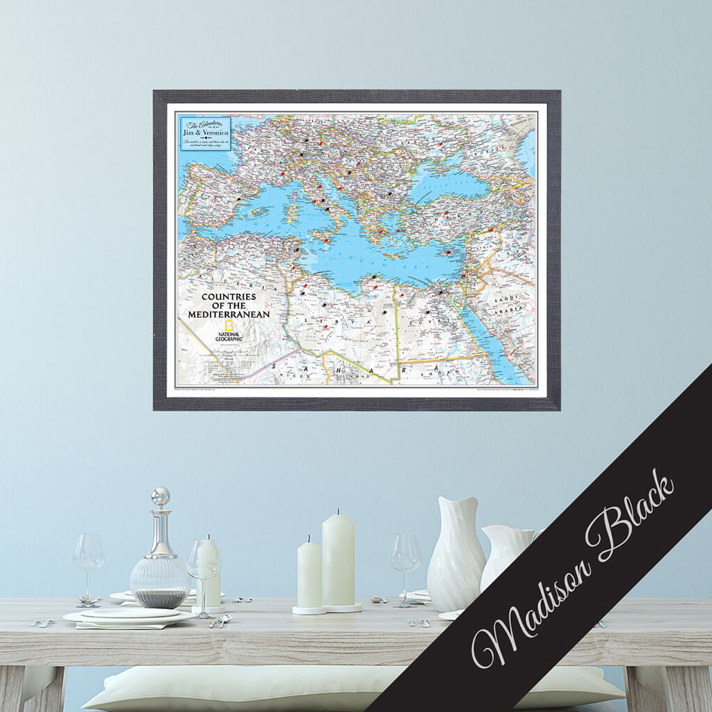 Canvas Classic Countries of the Mediterranean - Madison Black Premium Frame