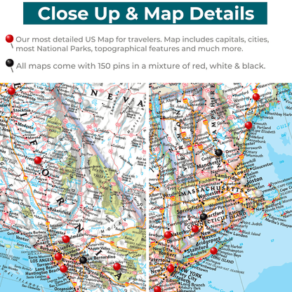 close up and map details