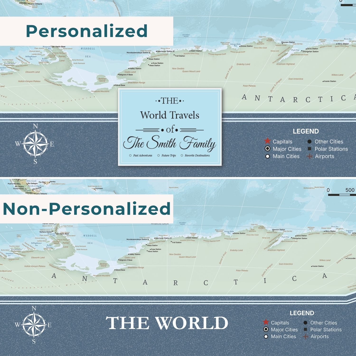 Canvas - Signature World Travel Map with pins