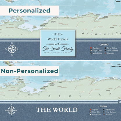 Canvas - Signature World Travel Map with pins