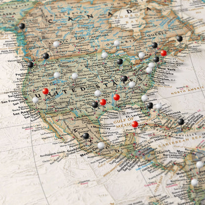 Executive World Canvas Poster close up of united states with pins