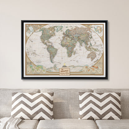 Canvas - Executive World Travel Map with Pins