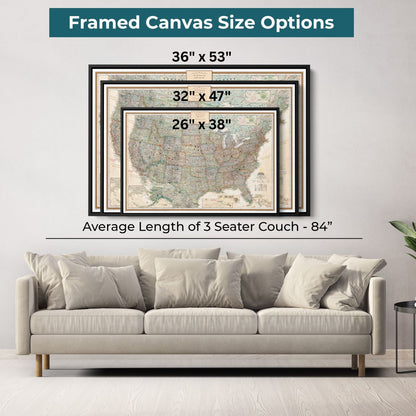 Canvas - Executive USA Travel Pin Map