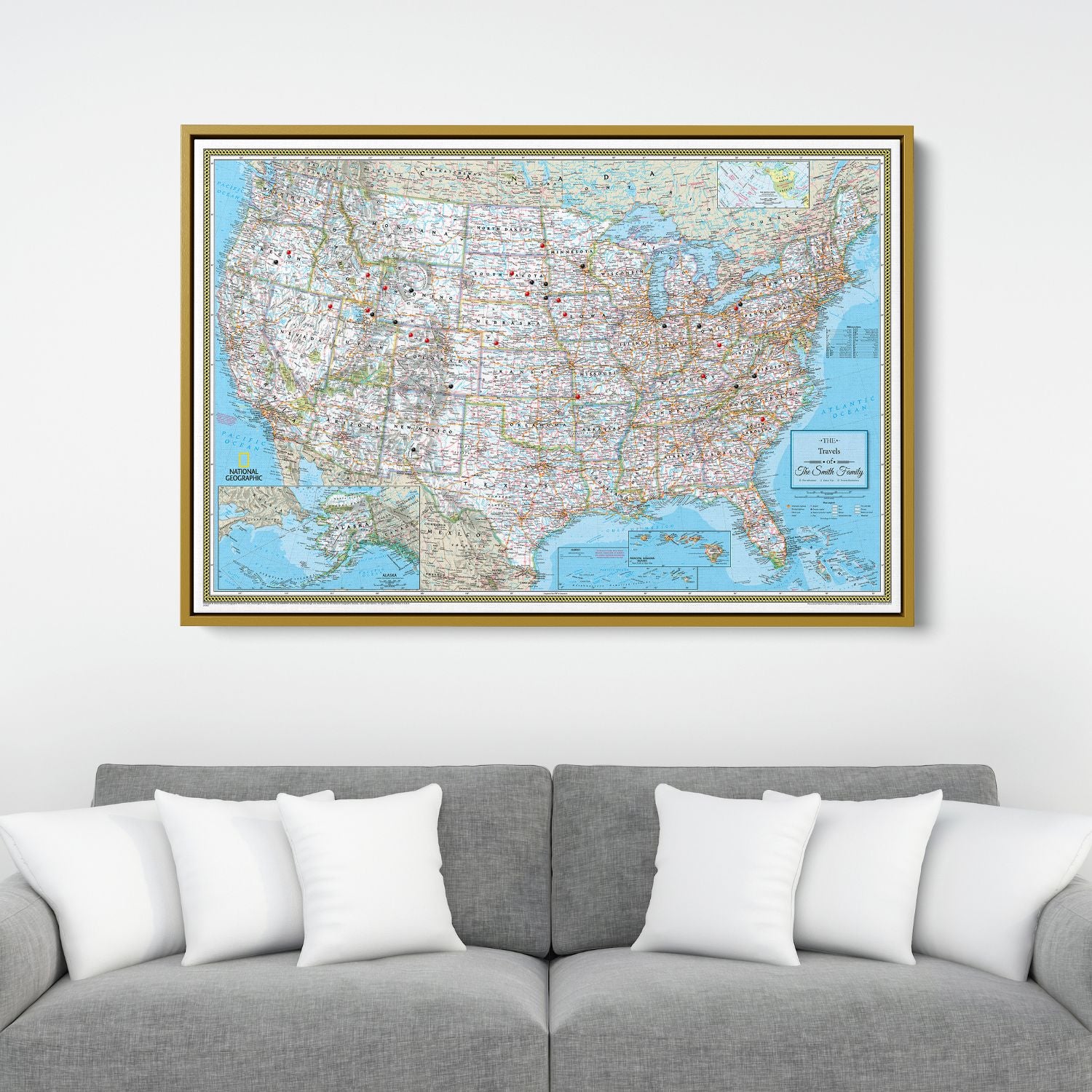United States Canvas Map | Push Pin United States Map – Push Pin