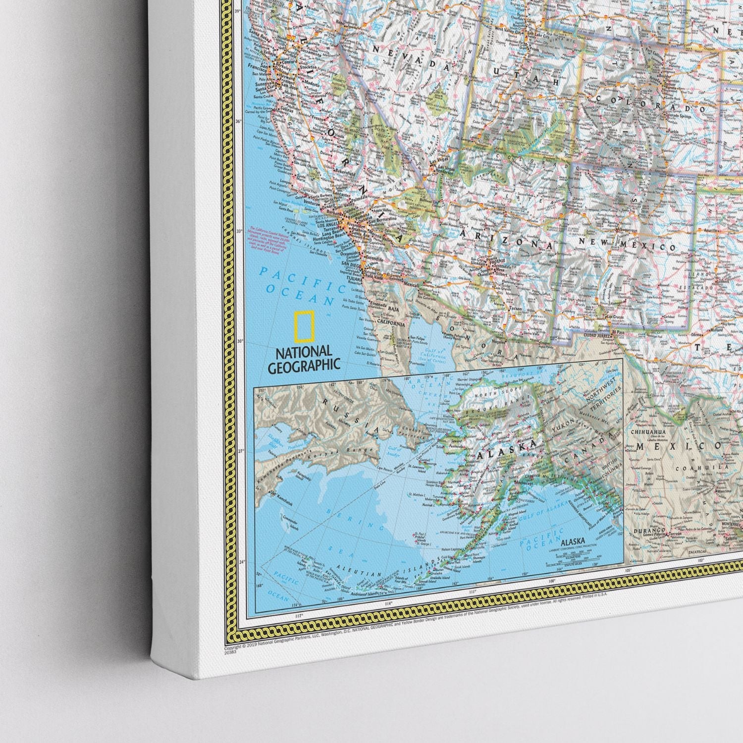 Gallery Wrapped Canvas Map of USA | Classic Canvas Wall Map – Push