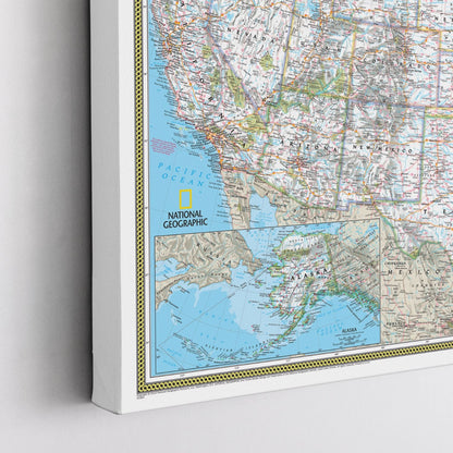 Gallery Wrapped - Classic USA Travel Map with pins
