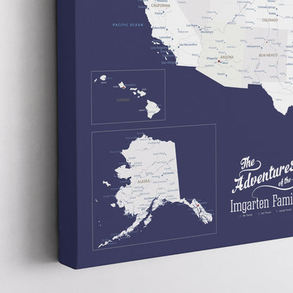 Gallery Wrapped - Navy Explorers USA and Caribbean Travel Map