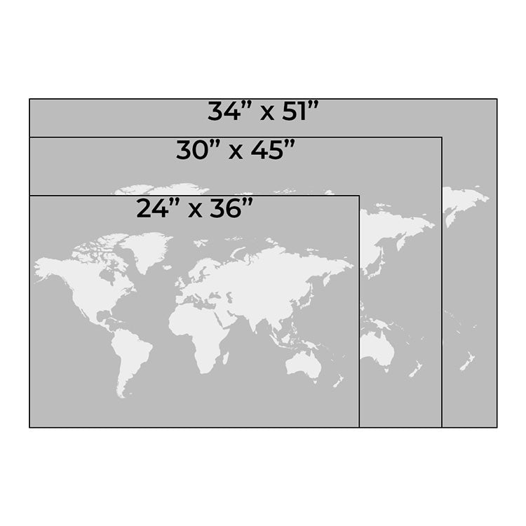 Gold & Navy World Push Pin Map | Stretched Canvas World Map with