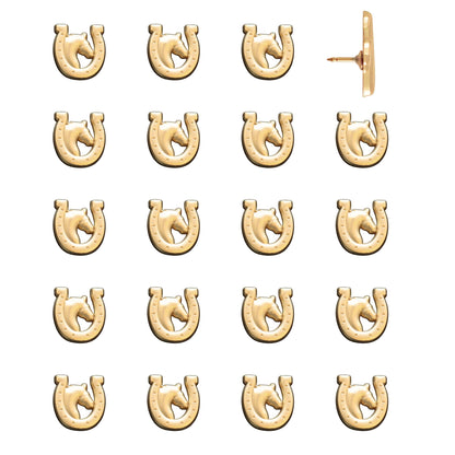 Horse and Horseshoe Pins Gold Pack of 20