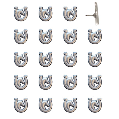 Horse and Horseshoe Pins Silver Pack of 20