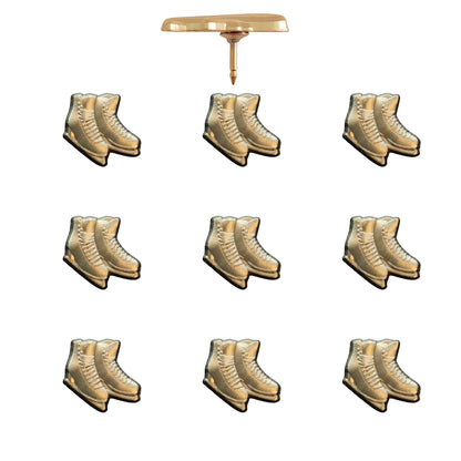 Ice Skates Push Pins Gold Pack of 10