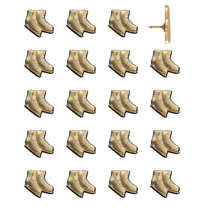 Ice Skates Push Pins Gold Pack of 20