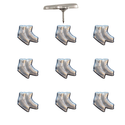 Ice Skates Push Pins Silver Pack of 10