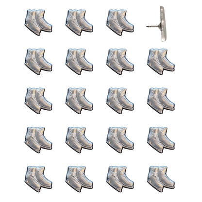 Ice Skates Push Pins Silver Pack of 20