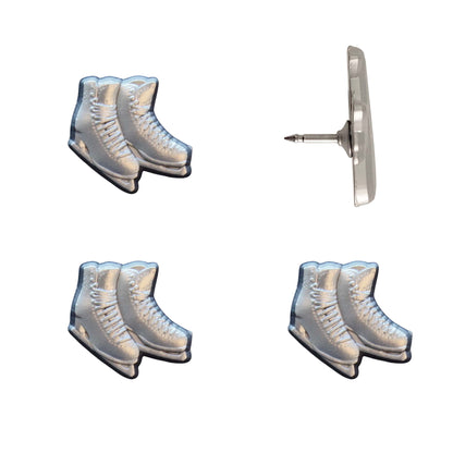 Ice Skates Push Pins Silver Pack of 4