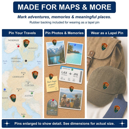 National Park Push Pins - Arrowhead Enamel Map & Lapel Pins