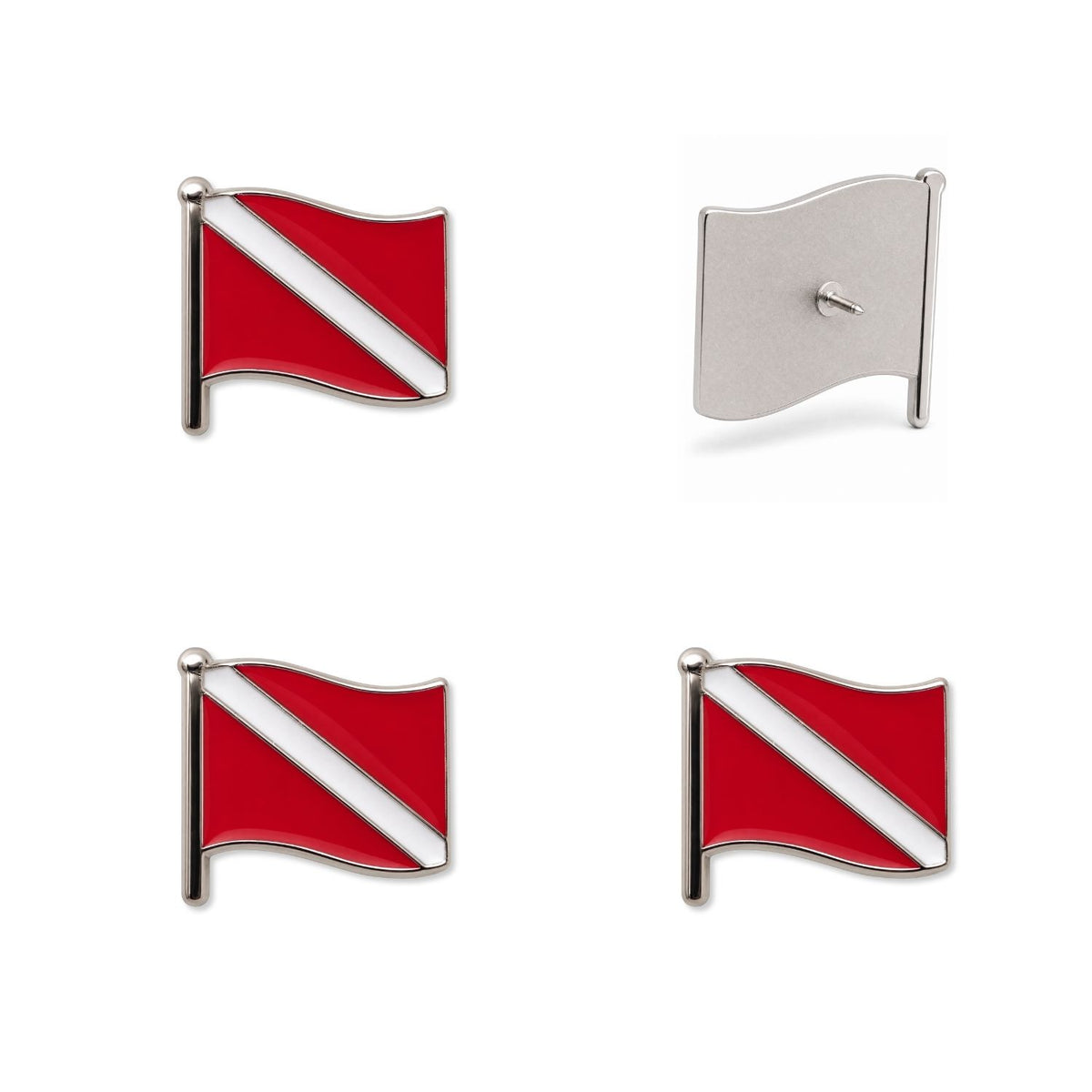 Scuba Diving Push Pins - Dive Flag Enamel Map & Lapel Pins