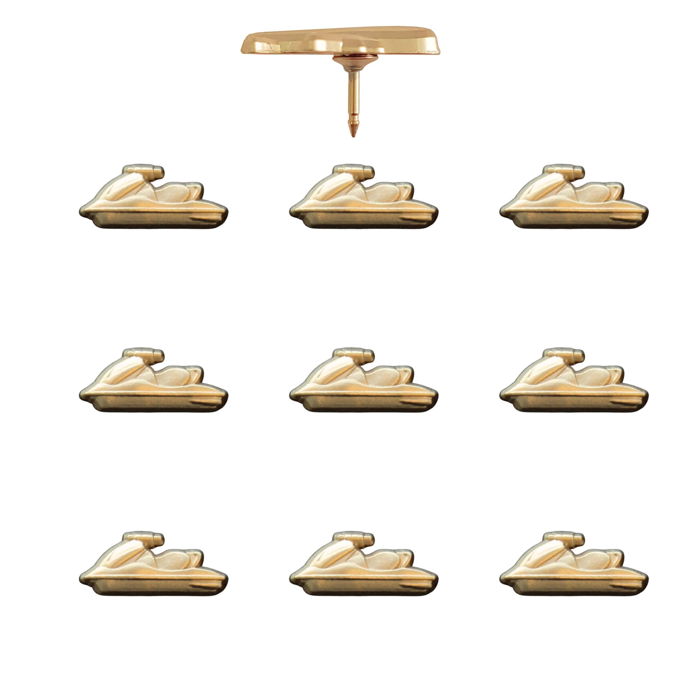 Jet Ski Push Pin Gold pack of 10