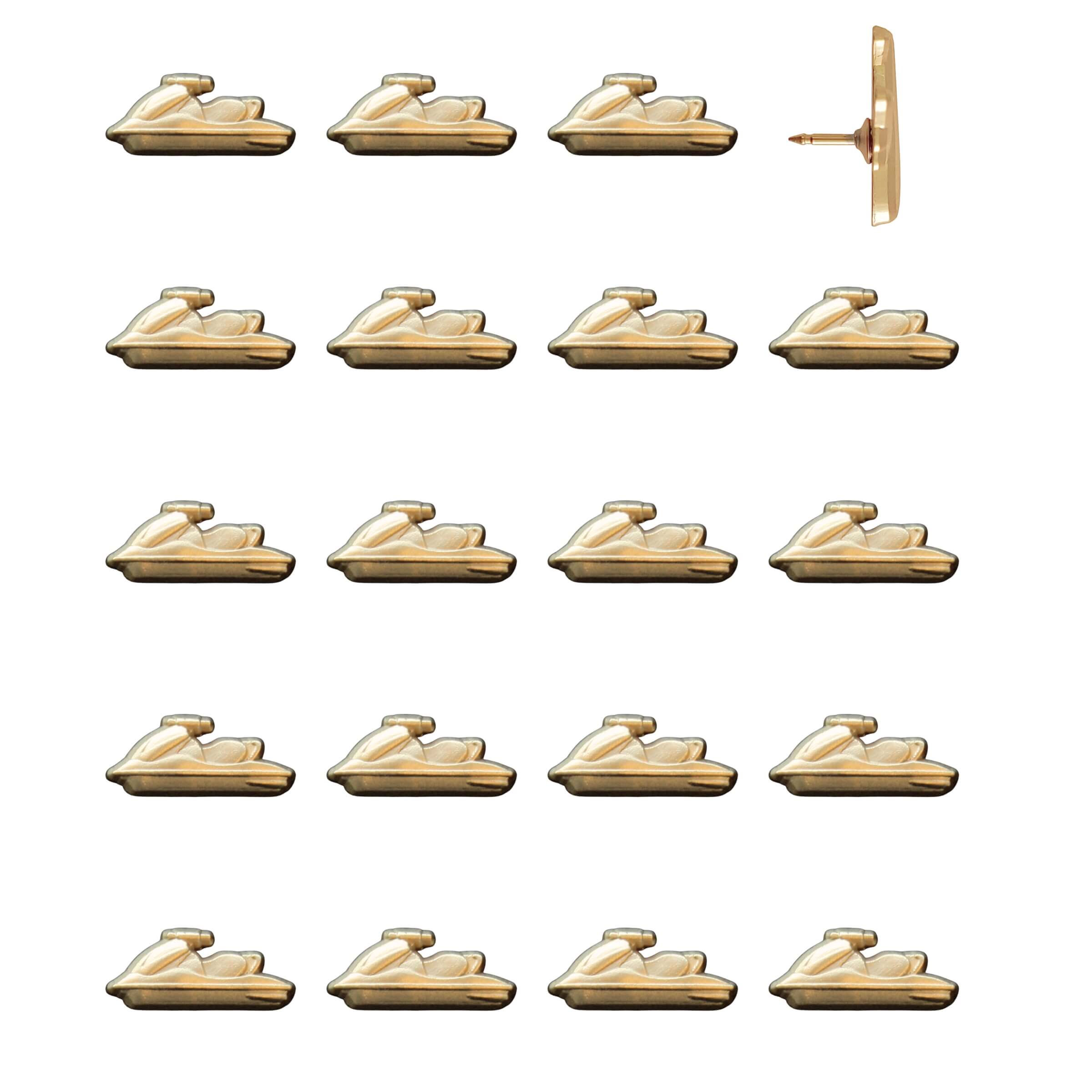 Jet Ski Push Pin Gold pack of 20