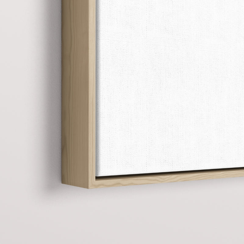 Natural float mount frame, corner detail