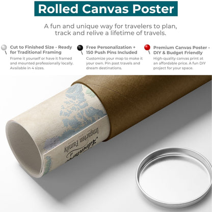 Sandy Dreams World map canvas poster infographic