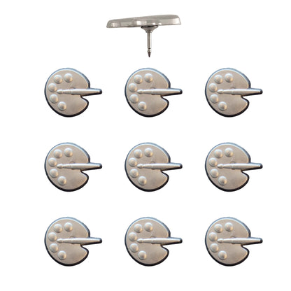 Paint Palette Push Pins Silver Pack of 10