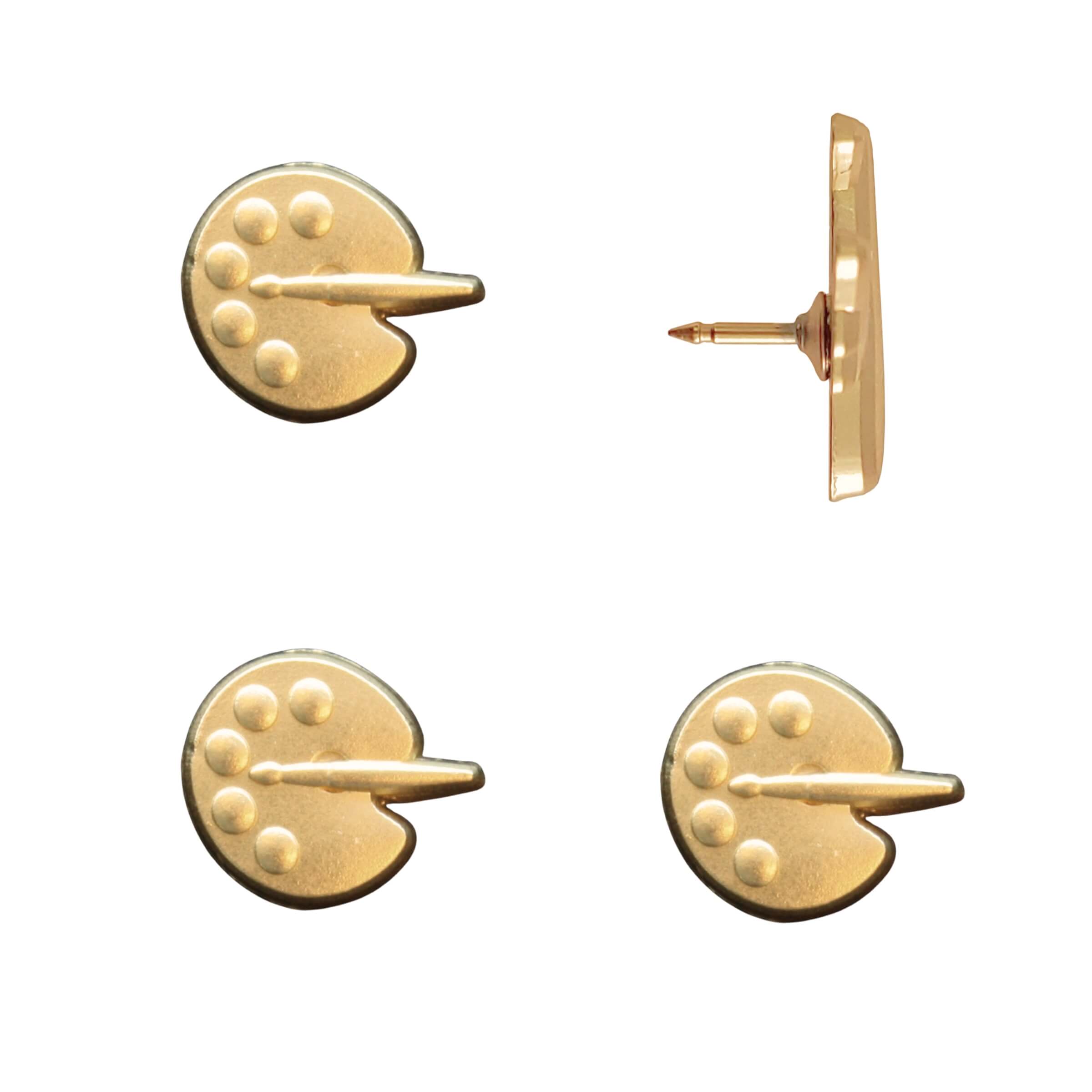 Paint Palette Push Pins Gold Pack of 4