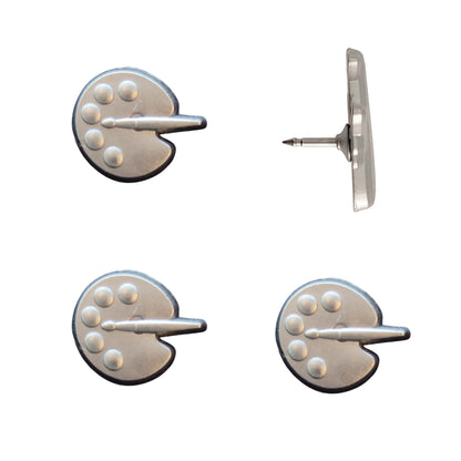 Paint Palette Push Pins Silver Pack of 4