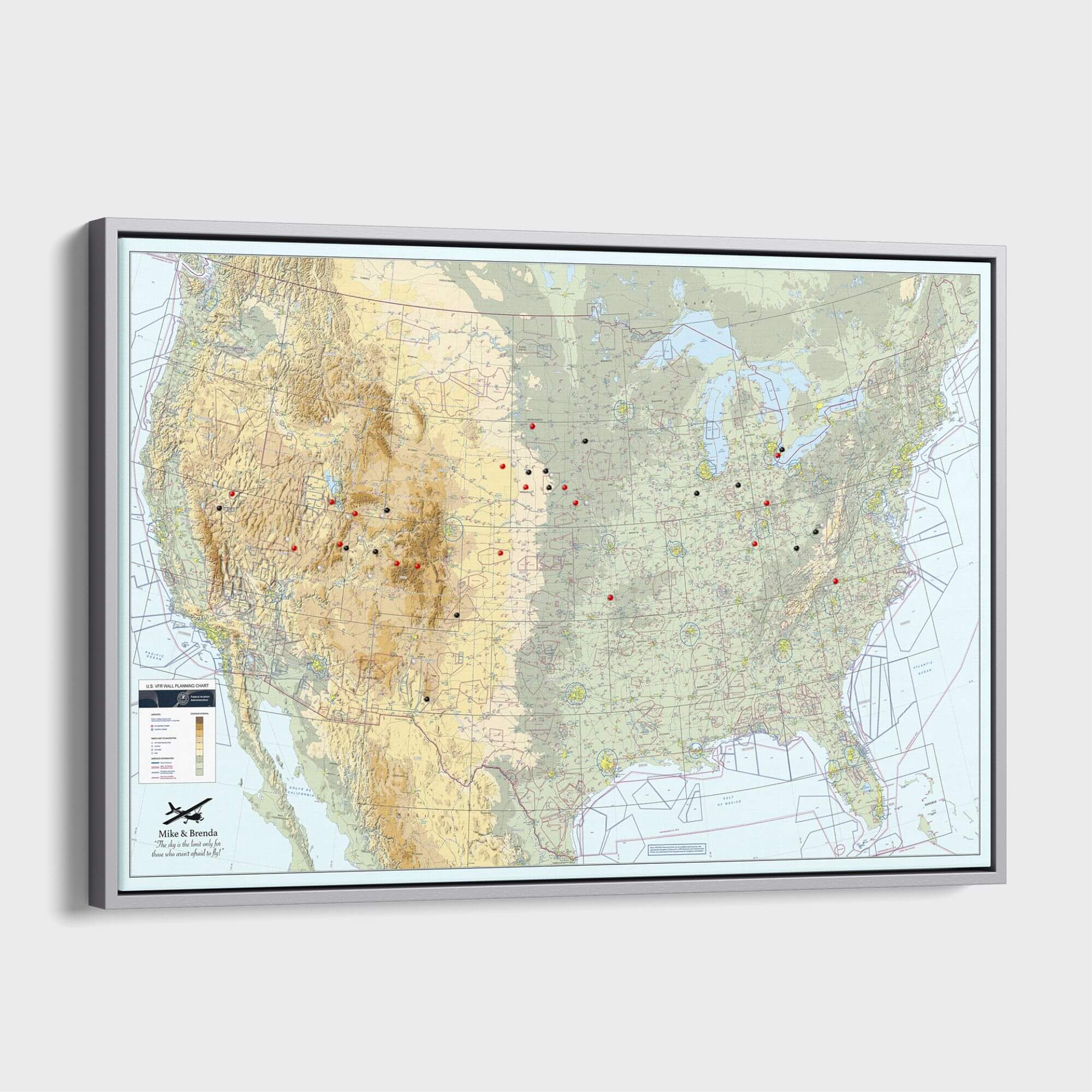 Canvas - Pilot's VFR USA Travel Pin Map